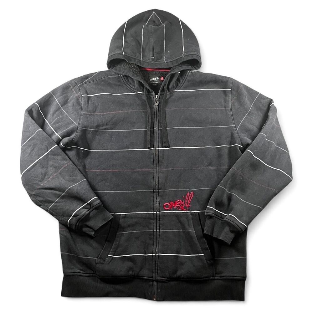 O-neill Men's Black and Grey Hoodie